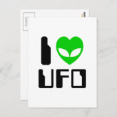 Carte Postale I Alien Heart UFO (Devant / Derrière)