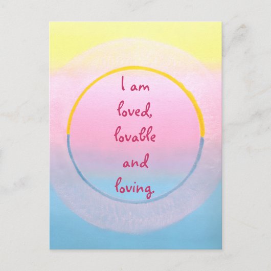 Carte Postale I am loved lovable and loving affirmation postcard (Devant)