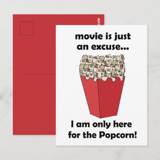 Carte Postale I am Only Here For The Popcorn Funny Quote