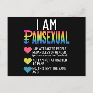 Carte Postale I Am Pansexual - LGBTQIA Pride Coeurs Arc En Ciel 