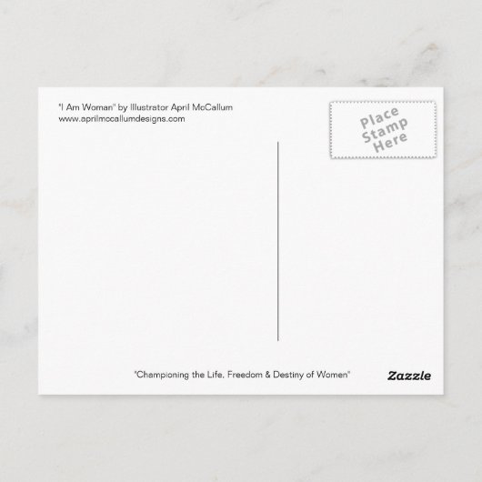 Carte postale I AM WOMAN par April McCallum (Dos)