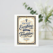 Carte Postale "I Can Resist Everything" Wilde Quotation (Debout devant)