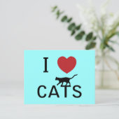 Carte Postale i coeur chats (Debout devant)