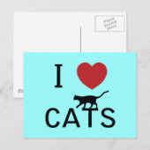 Carte Postale i coeur chats (Devant / Derrière)