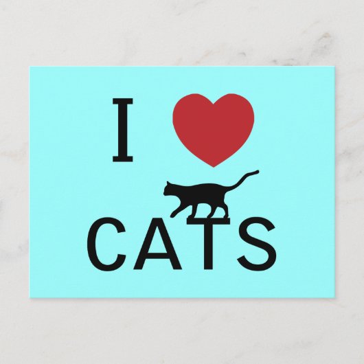 Carte Postale i coeur chats (Devant)