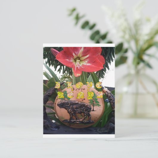 Carte Postale I (Coeur) Kenya Buffalo Patch/Print (Debout devant)