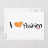 Carte Postale I Coeur mode orange (Devant / Derrière)