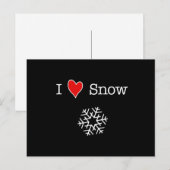 Carte Postale I (coeur) Neige (Devant / Derrière)