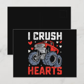 Carte Postale I Crush Hearts Monster Truck Saint-Valentin (Devant / Derrière)