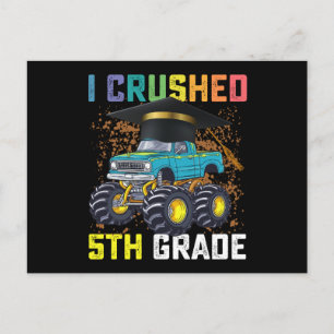Carte Postale I Crushed 5e grade Monster Truck Graduation