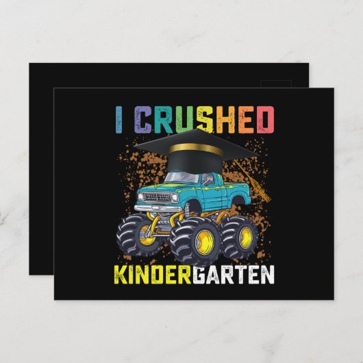 Carte Postale I Crushed Kindergarten Monster Truck Graduation (Devant / Derrière)