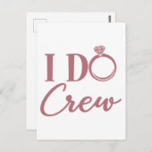 Carte Postale I Do Crew - Bachelorette Party Mariage (Devant / Derrière)