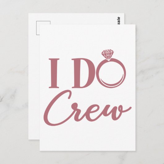Carte Postale I Do Crew - Bachelorette Party Mariage (Devant / Derrière)