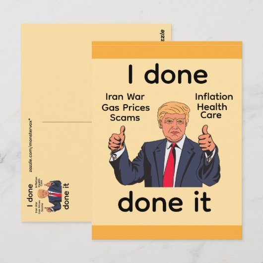 Carte postale I Done Done It (Devant / Derrière)