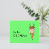 Carte Postale "I" est pour Ice Cream Alphabet Flashcard (Debout devant)
