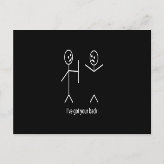 Carte Postale I Got Your Back Stick Figure Graphic Friendship.pn (Devant)