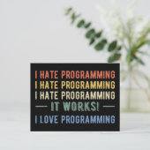Carte Postale I Hate Programmation - Drôle Programmeur I (Debout devant)