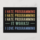 Carte Postale I Hate Programmation - Drôle Programmeur I (Devant)