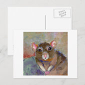 Carte Postale I Have Issues - amusant sensible peinture de rat a (Devant / Derrière)