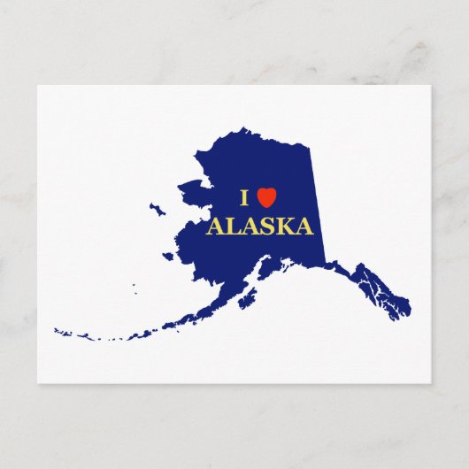 Carte Postale I Heart (Amour) Alaska (Devant)