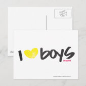 Carte Postale I Heart Boys Jaune (Devant / Derrière)