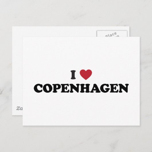 Carte Postale I Heart Copenhagen Danemark (Devant / Derrière)