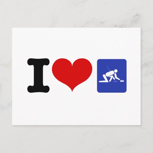 Carte Postale I Heart Curling (Devant)