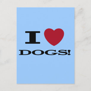 Carte Postale I Heart Dogs Tshirts et cadeaux
