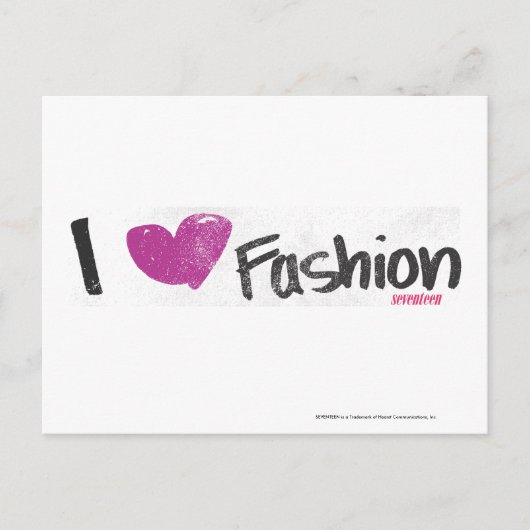 Carte Postale I Heart Fashion Aqua (Devant)