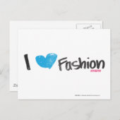 Carte Postale I Heart Fashion Jaune (Devant / Derrière)