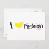 Carte Postale I Heart Fashion Rose (Devant / Derrière)