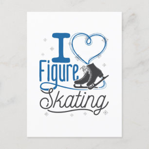 Carte Postale I Heart Figure Patinage