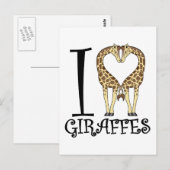 Carte Postale I Heart Giraffes (Devant / Derrière)