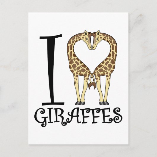 Carte Postale I Heart Giraffes (Devant)