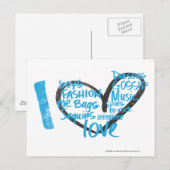 Carte Postale I Heart Graffiti Aqua (Devant / Derrière)