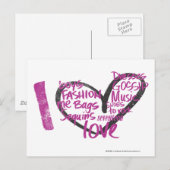 Carte Postale I Heart Graffiti Purple (Devant / Derrière)