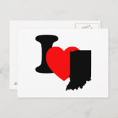 Carte Postale I Heart Indiana (Devant / Derrière)