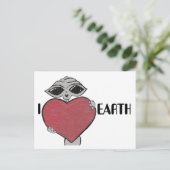 Carte postale I Heart Love Earth Alien (Debout devant)