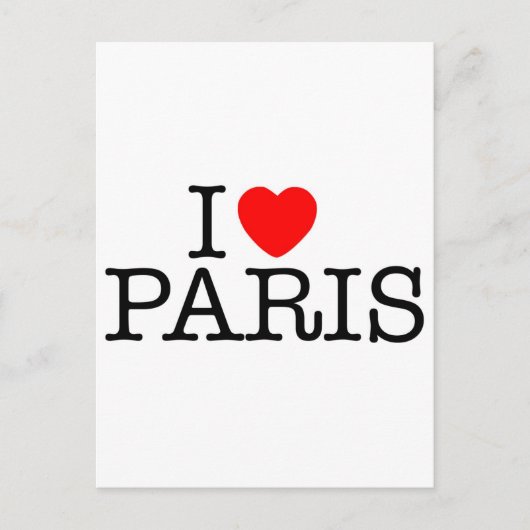 Carte Postale I heart (love) Paris (Devant)
