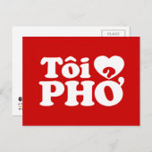 Carte Postale I Heart (Love) Pho (Tôi PHỞ) (Devant / Derrière)