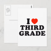 Carte Postale I Heart / Love Troisième Grade (Devant / Derrière)