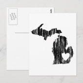 Carte Postale I Heart Michigan Grunge Worn Outline State Love (Devant / Derrière)