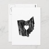 Carte Postale I Heart Ohio Grunge Worn Outline State Love (Devant / Derrière)