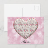 Carte Postale I Heart Paris France Tour Eiffel (Devant / Derrière)