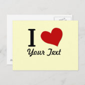 Carte postale I Heart personnalisable (Devant / Derrière)