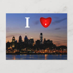 Carte Postale I Heart Philly à Twilight Postcard