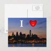Carte Postale I Heart Philly à Twilight Postcard (Devant / Derrière)