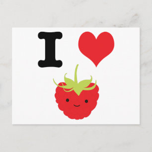 Carte Postale I Heart Raspberries
