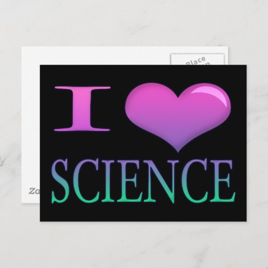 Carte Postale I Heart Science (Devant / Derrière)
