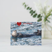 Carte postale I Heart Sea Otters (Debout devant)